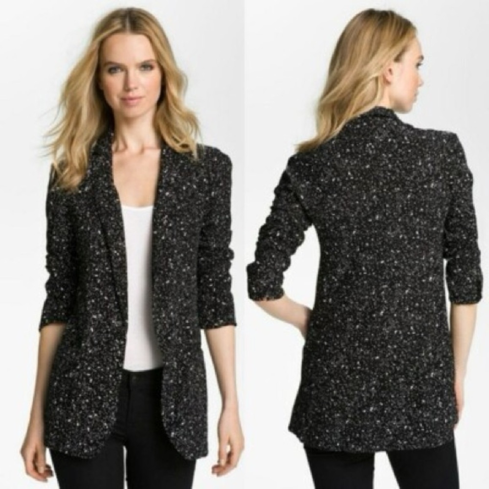 DVF Speckled Black & White Suit Jacket Sz 8